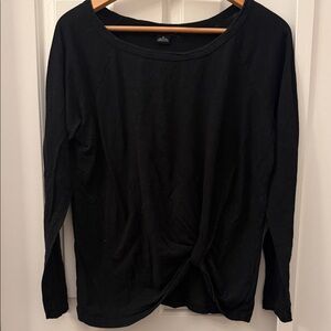 Sanctuary Black Long Sleeve Twist-Knot Top